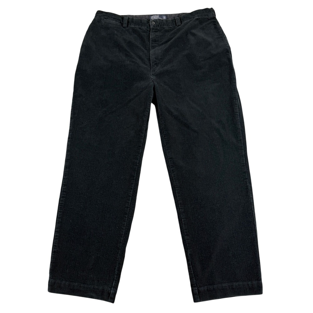 VTG Polo Ralph Lauren Pants Mens Fit 38x31 Black Corduroy Philip Pant Preppy Y2K